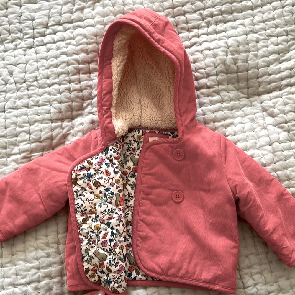 Baby Boden cord quilt coat 3/6m